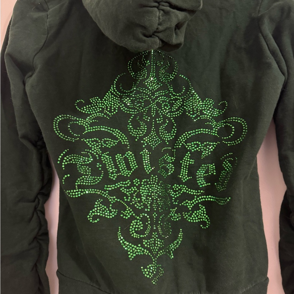 Twisted Heart Green Tracksuit Set with Hoodie and Pants Embellished Bling - Picture 10 of 13